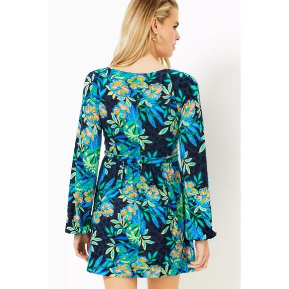 LILLY PULITZER Womens Loralei Skirted Romper XL Green Blue The Hottest Spot NWT - Picture 4 of 13